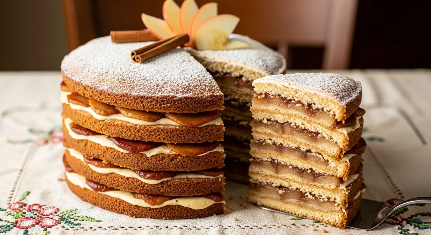 Rustic Apple Stack Cake with Visible Layers