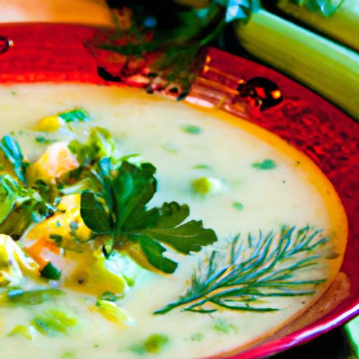 Fresh & Flavorful: Spring Vegetable soup⁢ with Dill Delight