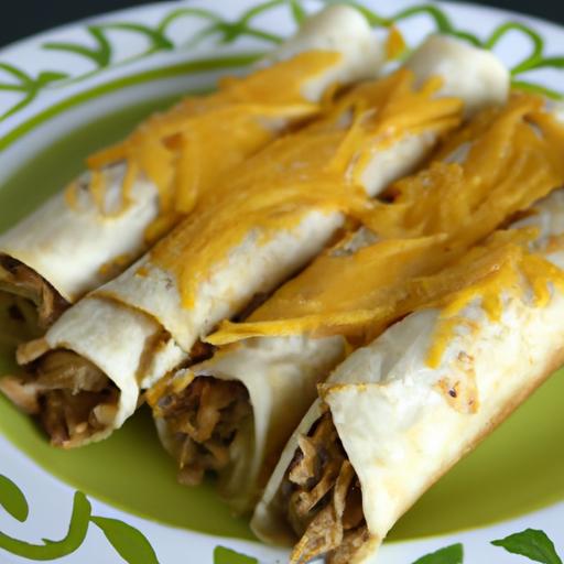crispy Taquitos: Shredded Chicken and Cheese Delight