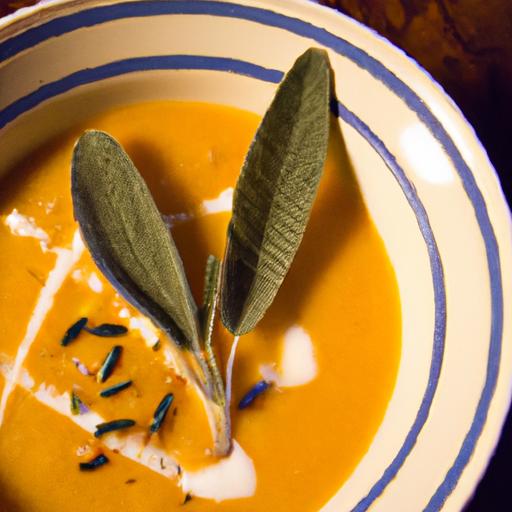 Velvety Roasted Butternut Squash Soup Infused with Sage