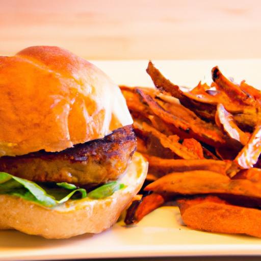 Savor Juicy Turkey Burgers Paired with Crispy Sweet Potato Fries