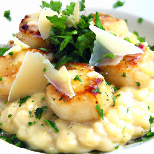 Zesty Lemon Butter Scallops Crown Creamy Parmesan Risotto