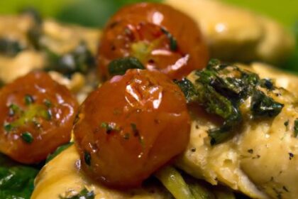 Savor the Flavors: Pesto Chicken with Roasted Cherry Tomatoes