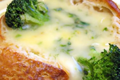 Savor the Cozy Delight of Broccoli Cheddar Soup in Bread Bowls
