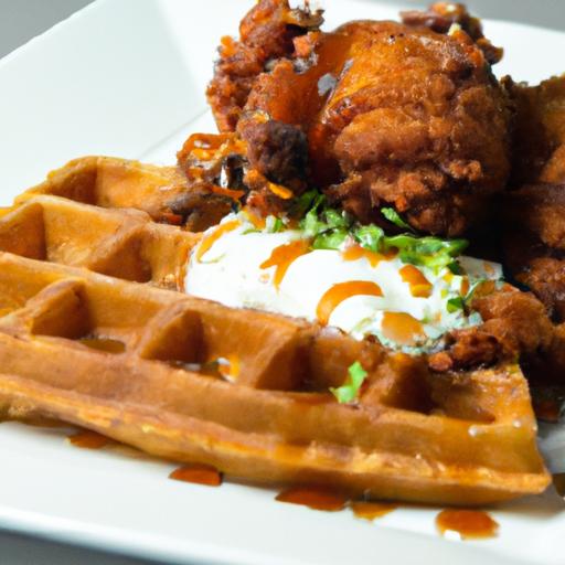 Sweet‌ Heat: Southern Chicken & Waffles with Hot Honey Flair
