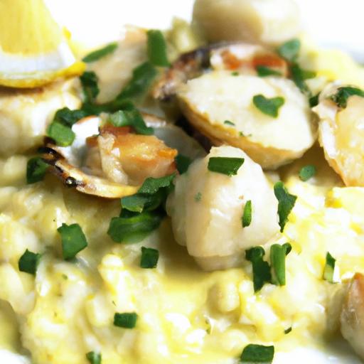 Zesty Lemon Butter Scallops Crown Creamy Parmesan Risotto