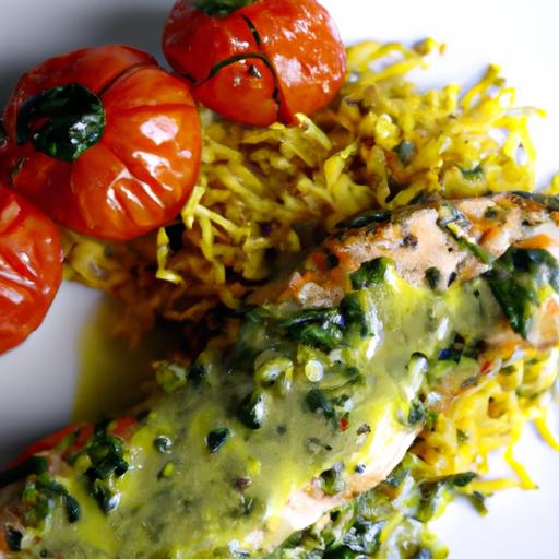 Savor the Flavors: Pesto Chicken with Roasted Cherry Tomatoes
