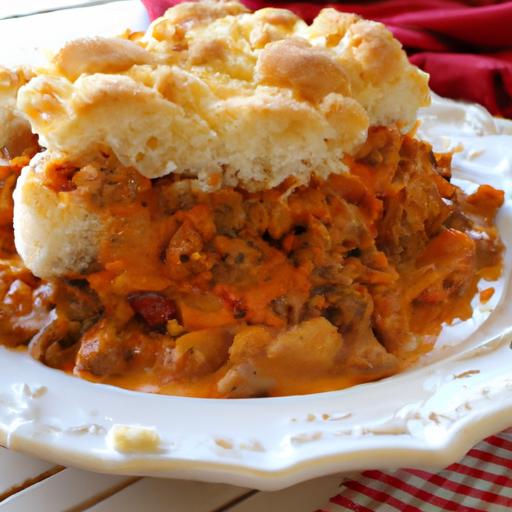 Hearty Sloppy Joe Casserole with Fluffy Biscuit Topping