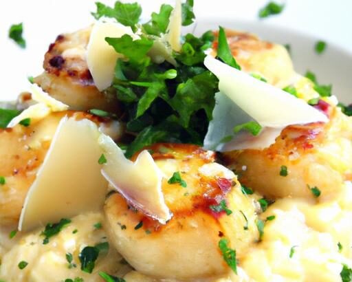 Zesty Lemon Butter Scallops Crown Creamy Parmesan Risotto