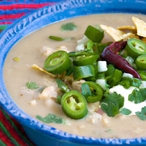 Wholesome White Chicken Chili with Zesty Green Chilies Delight