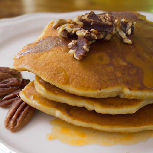 Fluffy Sweet Potato Pancakes with Crunchy Toasted Pecans