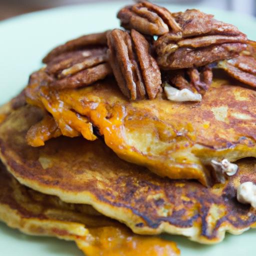 Fluffy Sweet potato Pancakes with Crunchy Toasted Pecans