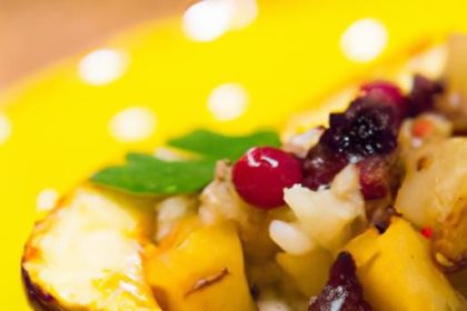 Autumn Delight: Stuffed Acorn Squash with Rice & Cranberries
